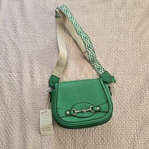 Women's Green Summer Crossbody Bag With Unique Strap Design